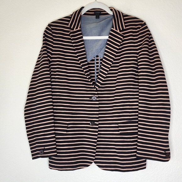 J.Crew Maritime Striped Knit Blazer L - Picture 2 of 5
